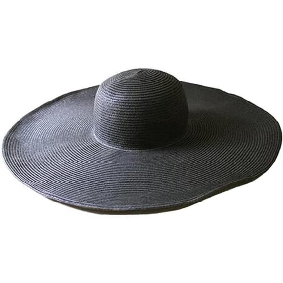 Itopfox Women\'s Beachwear Sun Hat Striped Straw Hat Floppy Big Brim Hat main image 4
